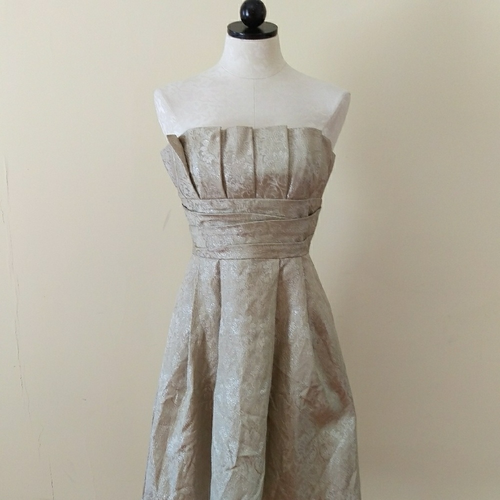 Gold Brocade Cocktail Dress